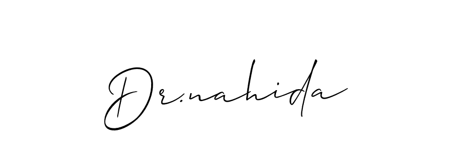 Make a beautiful signature design for name Dr.nahida. With this signature (Allison_Script) style, you can create a handwritten signature for free. Dr.nahida signature style 2 images and pictures png