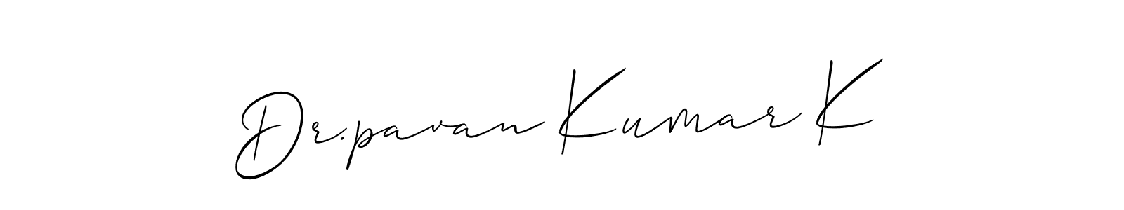 if you are searching for the best signature style for your name Dr.pavan Kumar K. so please give up your signature search. here we have designed multiple signature styles  using Allison_Script. Dr.pavan Kumar K signature style 2 images and pictures png