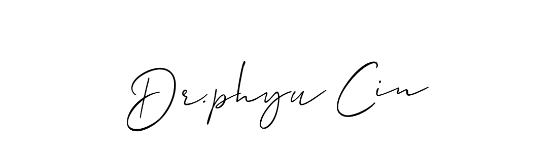 Create a beautiful signature design for name Dr.phyu Cin. With this signature (Allison_Script) fonts, you can make a handwritten signature for free. Dr.phyu Cin signature style 2 images and pictures png