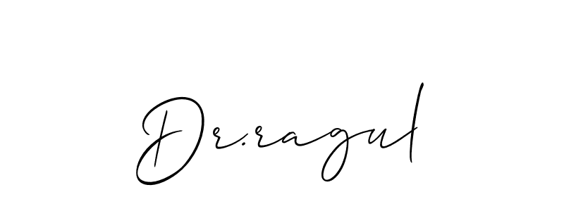 How to make Dr.ragul name signature. Use Allison_Script style for creating short signs online. This is the latest handwritten sign. Dr.ragul signature style 2 images and pictures png