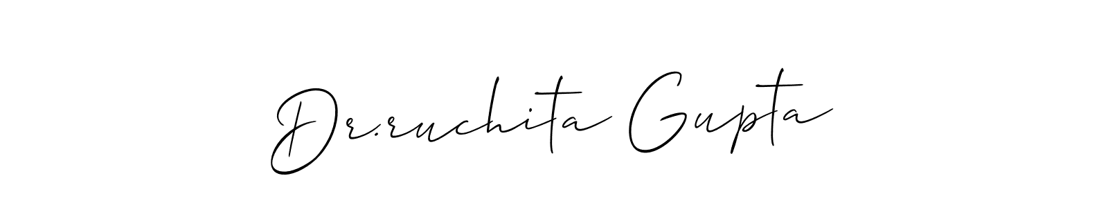 Similarly Allison_Script is the best handwritten signature design. Signature creator online .You can use it as an online autograph creator for name Dr.ruchita Gupta. Dr.ruchita Gupta signature style 2 images and pictures png