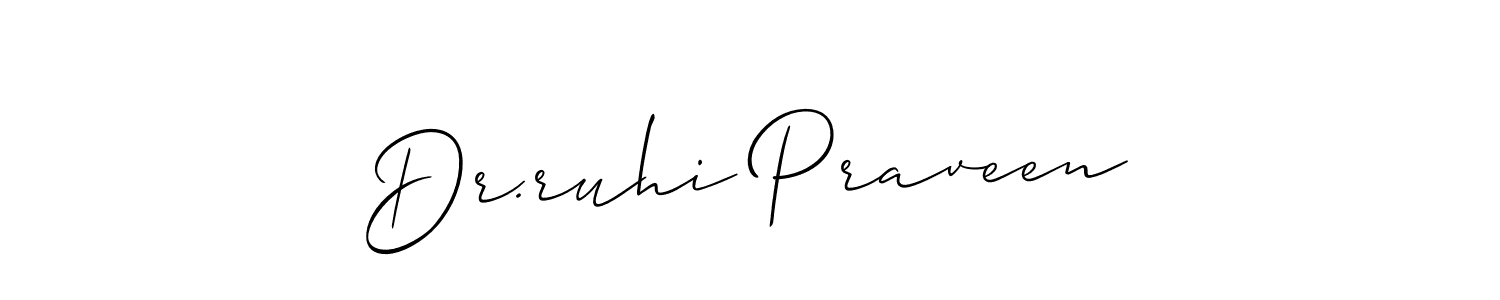 Make a short Dr.ruhi Praveen signature style. Manage your documents anywhere anytime using Allison_Script. Create and add eSignatures, submit forms, share and send files easily. Dr.ruhi Praveen signature style 2 images and pictures png
