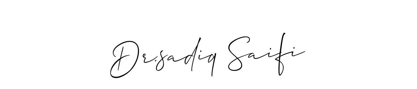 Also You can easily find your signature by using the search form. We will create Dr.sadiq Saifi name handwritten signature images for you free of cost using Allison_Script sign style. Dr.sadiq Saifi signature style 2 images and pictures png