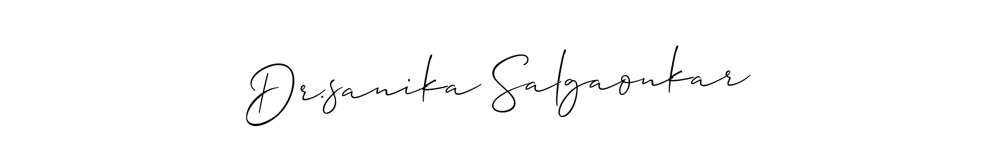 You should practise on your own different ways (Allison_Script) to write your name (Dr.sanika Salgaonkar) in signature. don't let someone else do it for you. Dr.sanika Salgaonkar signature style 2 images and pictures png