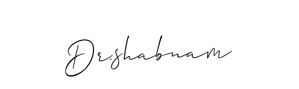 How to make Dr.shabnam signature? Allison_Script is a professional autograph style. Create handwritten signature for Dr.shabnam name. Dr.shabnam signature style 2 images and pictures png
