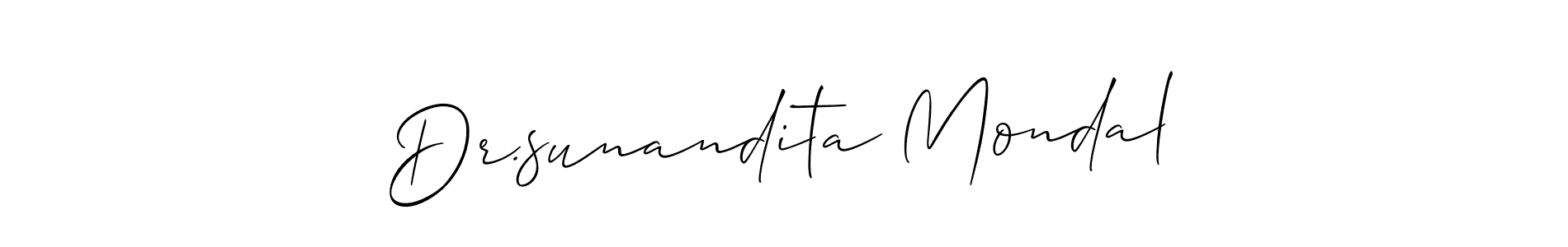 Make a short Dr.sunandita Mondal signature style. Manage your documents anywhere anytime using Allison_Script. Create and add eSignatures, submit forms, share and send files easily. Dr.sunandita Mondal signature style 2 images and pictures png