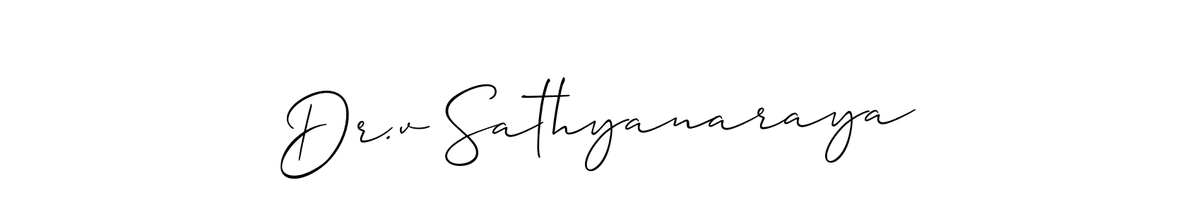 Also we have Dr.v Sathyanaraya name is the best signature style. Create professional handwritten signature collection using Allison_Script autograph style. Dr.v Sathyanaraya signature style 2 images and pictures png