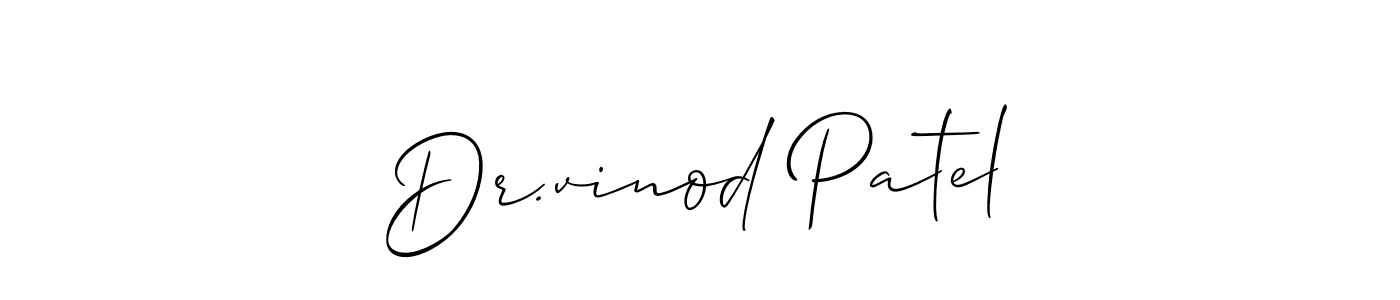 Allison_Script is a professional signature style that is perfect for those who want to add a touch of class to their signature. It is also a great choice for those who want to make their signature more unique. Get Dr.vinod Patel name to fancy signature for free. Dr.vinod Patel signature style 2 images and pictures png