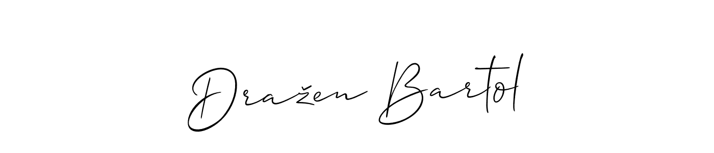 This is the best signature style for the Dražen Bartol name. Also you like these signature font (Allison_Script). Mix name signature. Dražen Bartol signature style 2 images and pictures png