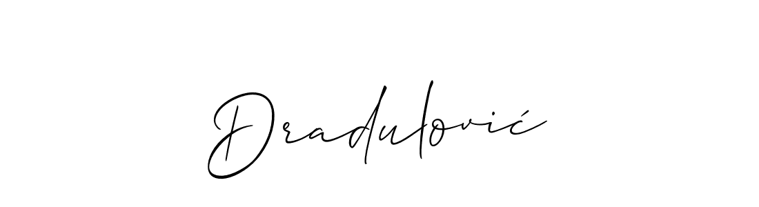 Use a signature maker to create a handwritten signature online. With this signature software, you can design (Allison_Script) your own signature for name Dradulović. Dradulović signature style 2 images and pictures png