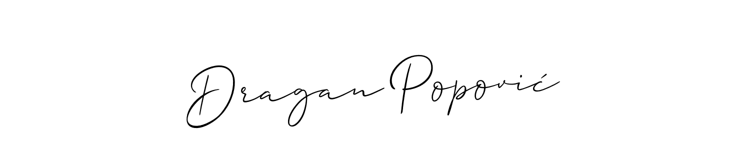 You should practise on your own different ways (Allison_Script) to write your name (Dragan Popović) in signature. don't let someone else do it for you. Dragan Popović signature style 2 images and pictures png