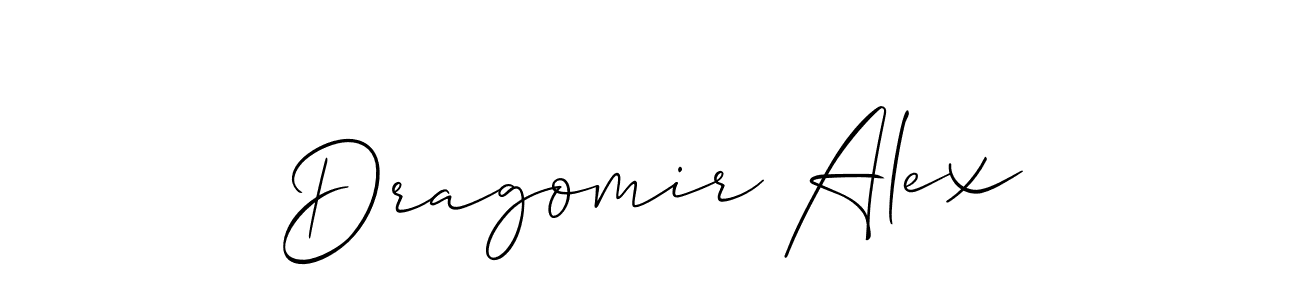 Allison_Script is a professional signature style that is perfect for those who want to add a touch of class to their signature. It is also a great choice for those who want to make their signature more unique. Get Dragomir Alex name to fancy signature for free. Dragomir Alex signature style 2 images and pictures png