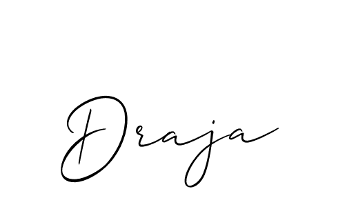 The best way (Allison_Script) to make a short signature is to pick only two or three words in your name. The name Draja include a total of six letters. For converting this name. Draja signature style 2 images and pictures png