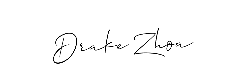 Create a beautiful signature design for name Drake Zhoa. With this signature (Allison_Script) fonts, you can make a handwritten signature for free. Drake Zhoa signature style 2 images and pictures png