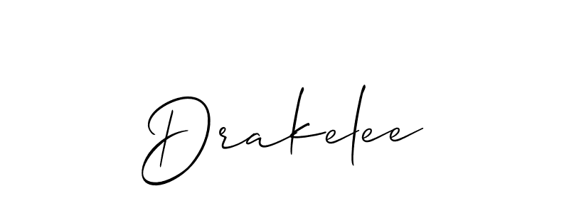 The best way (Allison_Script) to make a short signature is to pick only two or three words in your name. The name Drakelee include a total of six letters. For converting this name. Drakelee signature style 2 images and pictures png