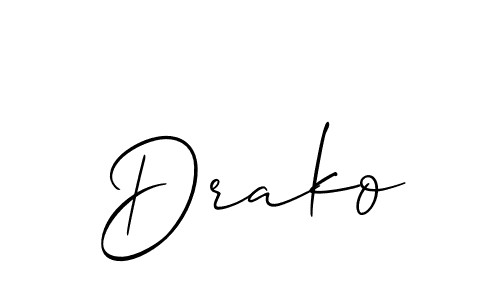 Design your own signature with our free online signature maker. With this signature software, you can create a handwritten (Allison_Script) signature for name Drako. Drako signature style 2 images and pictures png