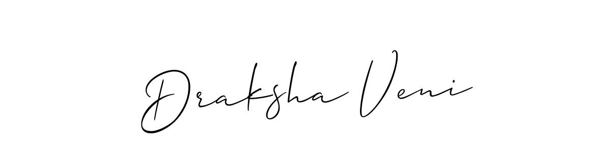 Make a short Draksha Veni signature style. Manage your documents anywhere anytime using Allison_Script. Create and add eSignatures, submit forms, share and send files easily. Draksha Veni signature style 2 images and pictures png