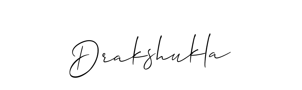 Use a signature maker to create a handwritten signature online. With this signature software, you can design (Allison_Script) your own signature for name Drakshukla. Drakshukla signature style 2 images and pictures png
