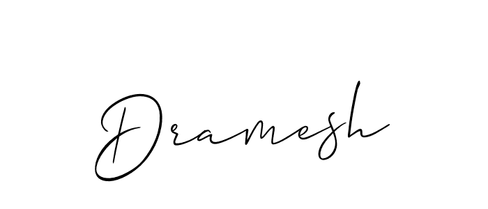 The best way (Allison_Script) to make a short signature is to pick only two or three words in your name. The name Dramesh include a total of six letters. For converting this name. Dramesh signature style 2 images and pictures png