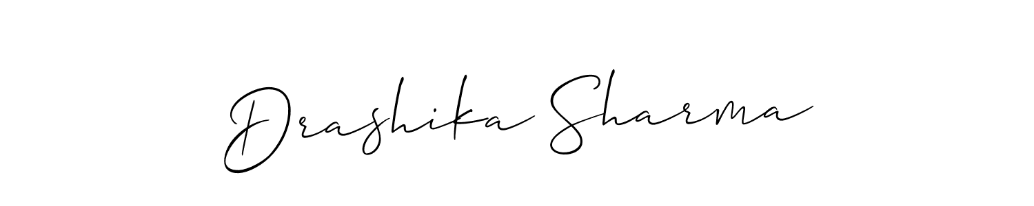 Also we have Drashika Sharma name is the best signature style. Create professional handwritten signature collection using Allison_Script autograph style. Drashika Sharma signature style 2 images and pictures png