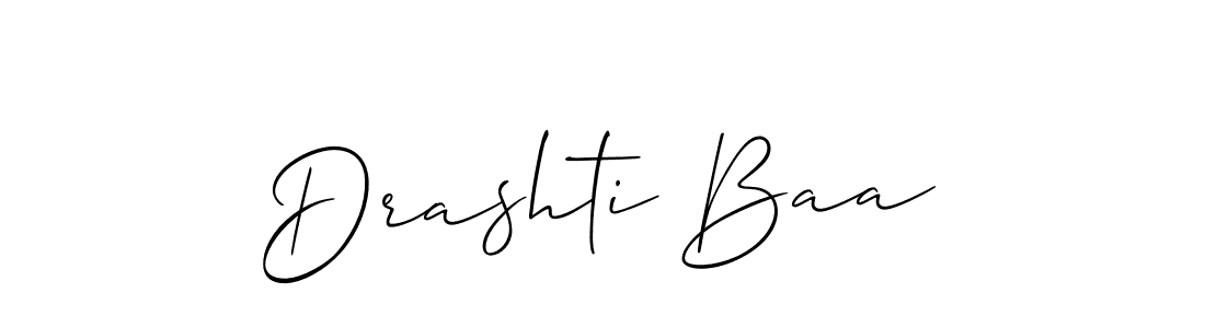 How to make Drashti Baa name signature. Use Allison_Script style for creating short signs online. This is the latest handwritten sign. Drashti Baa signature style 2 images and pictures png