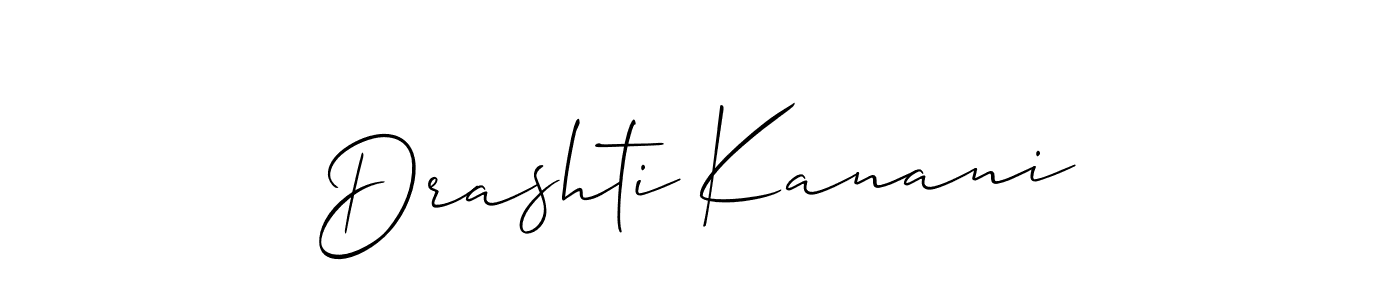 How to Draw Drashti Kanani signature style? Allison_Script is a latest design signature styles for name Drashti Kanani. Drashti Kanani signature style 2 images and pictures png
