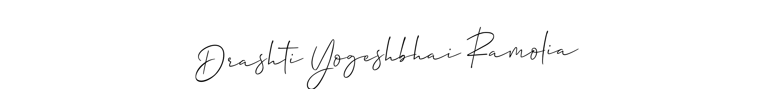 It looks lik you need a new signature style for name Drashti Yogeshbhai Ramolia. Design unique handwritten (Allison_Script) signature with our free signature maker in just a few clicks. Drashti Yogeshbhai Ramolia signature style 2 images and pictures png