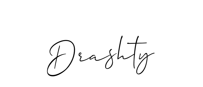 Create a beautiful signature design for name Drashty. With this signature (Allison_Script) fonts, you can make a handwritten signature for free. Drashty signature style 2 images and pictures png