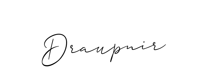 Also You can easily find your signature by using the search form. We will create Draupnir name handwritten signature images for you free of cost using Allison_Script sign style. Draupnir signature style 2 images and pictures png