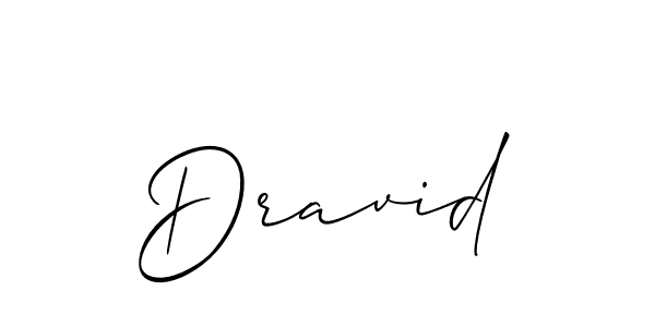 You should practise on your own different ways (Allison_Script) to write your name (Dravid) in signature. don't let someone else do it for you. Dravid signature style 2 images and pictures png