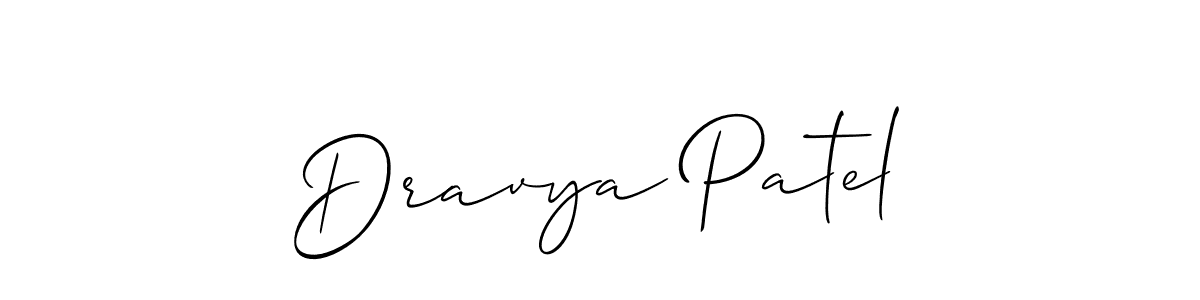 How to Draw Dravya Patel signature style? Allison_Script is a latest design signature styles for name Dravya Patel. Dravya Patel signature style 2 images and pictures png