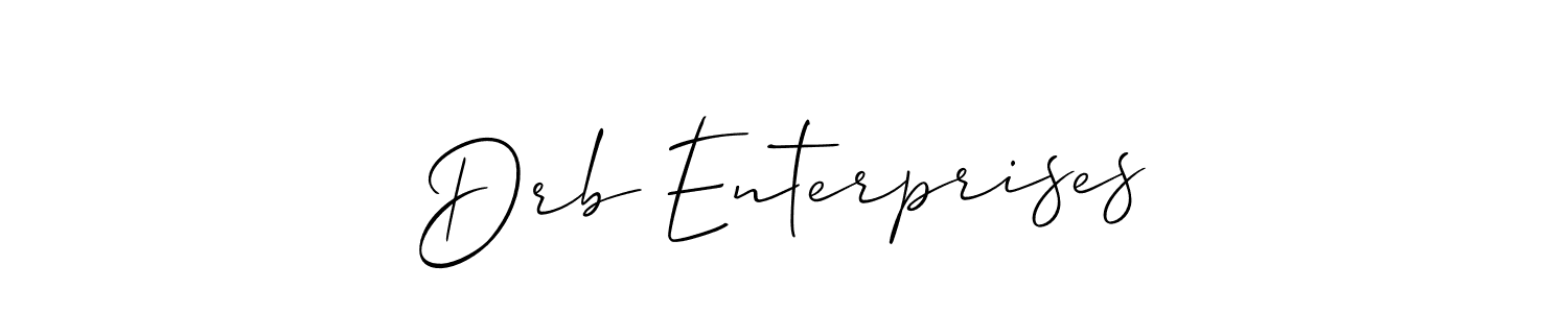 How to Draw Drb Enterprises signature style? Allison_Script is a latest design signature styles for name Drb Enterprises. Drb Enterprises signature style 2 images and pictures png