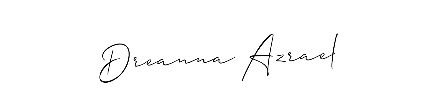 Use a signature maker to create a handwritten signature online. With this signature software, you can design (Allison_Script) your own signature for name Dreanna Azrael. Dreanna Azrael signature style 2 images and pictures png