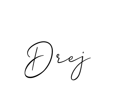 Use a signature maker to create a handwritten signature online. With this signature software, you can design (Allison_Script) your own signature for name Drej. Drej signature style 2 images and pictures png