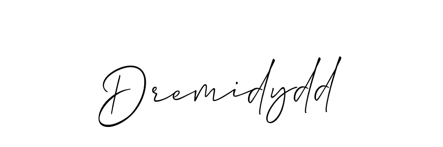 The best way (Allison_Script) to make a short signature is to pick only two or three words in your name. The name Dremidydd include a total of six letters. For converting this name. Dremidydd signature style 2 images and pictures png