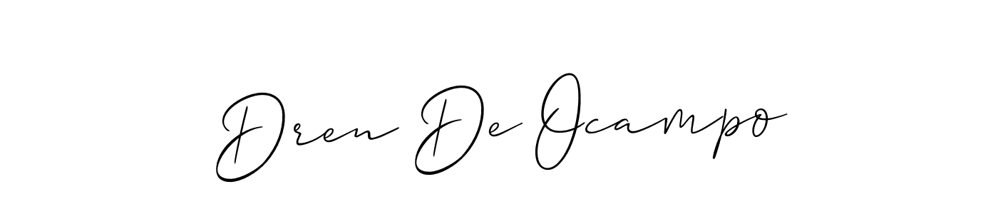 Allison_Script is a professional signature style that is perfect for those who want to add a touch of class to their signature. It is also a great choice for those who want to make their signature more unique. Get Dren De Ocampo name to fancy signature for free. Dren De Ocampo signature style 2 images and pictures png
