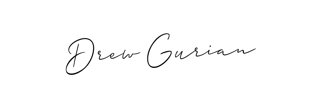 Use a signature maker to create a handwritten signature online. With this signature software, you can design (Allison_Script) your own signature for name Drew Gurian. Drew Gurian signature style 2 images and pictures png