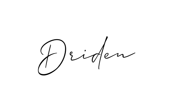 Similarly Allison_Script is the best handwritten signature design. Signature creator online .You can use it as an online autograph creator for name Driden. Driden signature style 2 images and pictures png