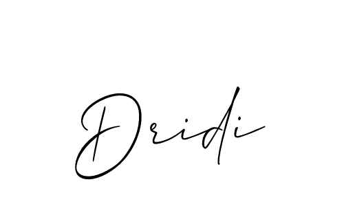 How to make Dridi signature? Allison_Script is a professional autograph style. Create handwritten signature for Dridi name. Dridi signature style 2 images and pictures png