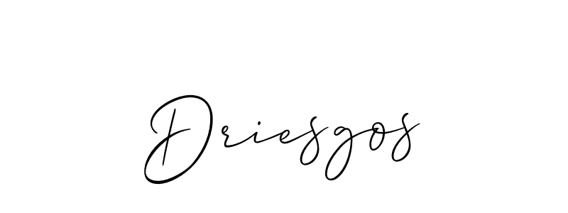 You should practise on your own different ways (Allison_Script) to write your name (Driesgos) in signature. don't let someone else do it for you. Driesgos signature style 2 images and pictures png