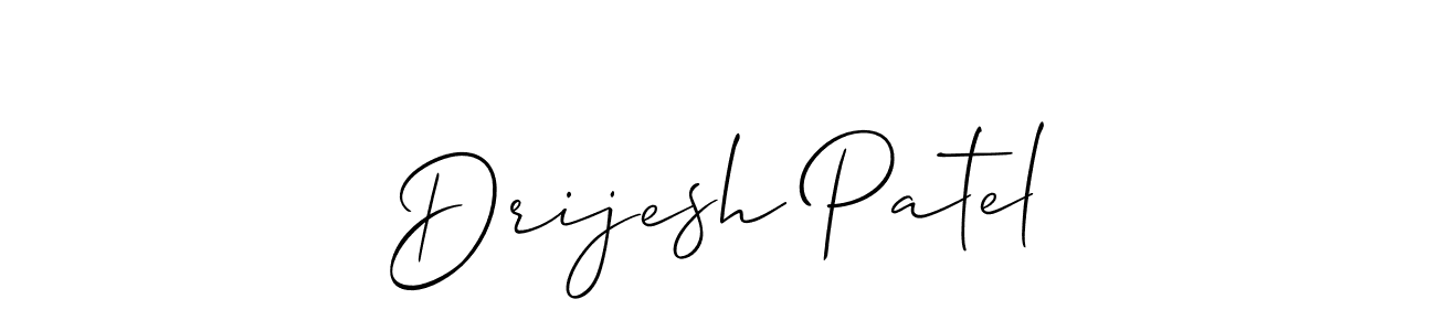 How to make Drijesh Patel signature? Allison_Script is a professional autograph style. Create handwritten signature for Drijesh Patel name. Drijesh Patel signature style 2 images and pictures png