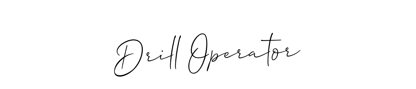 Create a beautiful signature design for name Drill Operator. With this signature (Allison_Script) fonts, you can make a handwritten signature for free. Drill Operator signature style 2 images and pictures png