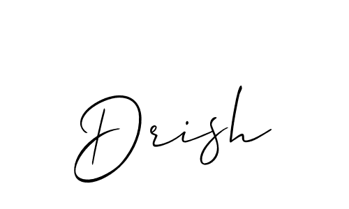 How to make Drish name signature. Use Allison_Script style for creating short signs online. This is the latest handwritten sign. Drish signature style 2 images and pictures png