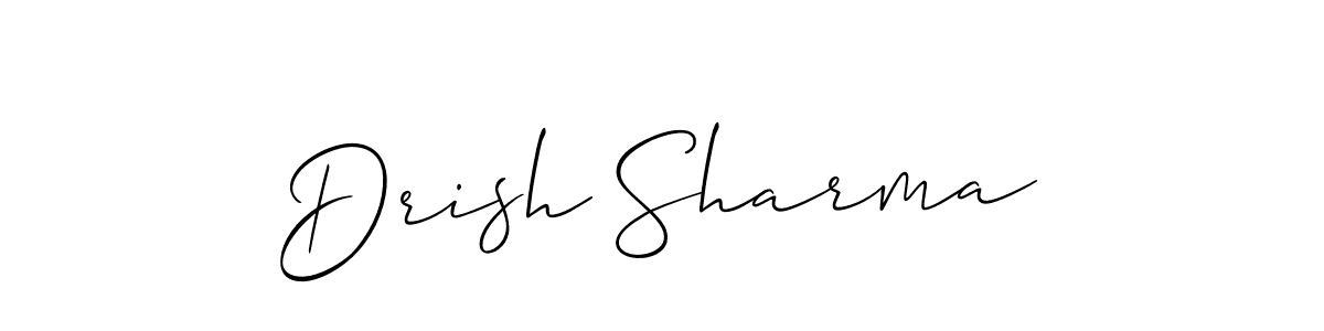 How to make Drish Sharma name signature. Use Allison_Script style for creating short signs online. This is the latest handwritten sign. Drish Sharma signature style 2 images and pictures png