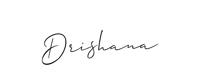 Make a beautiful signature design for name Drishana. With this signature (Allison_Script) style, you can create a handwritten signature for free. Drishana signature style 2 images and pictures png