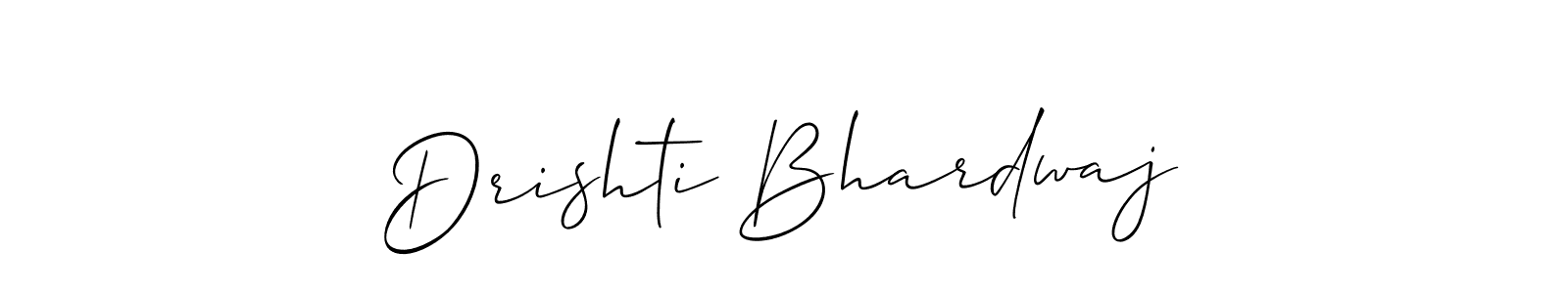 You should practise on your own different ways (Allison_Script) to write your name (Drishti Bhardwaj) in signature. don't let someone else do it for you. Drishti Bhardwaj signature style 2 images and pictures png