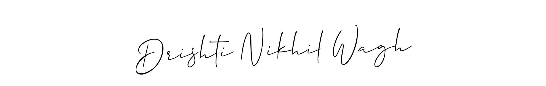 Make a beautiful signature design for name Drishti Nikhil Wagh. With this signature (Allison_Script) style, you can create a handwritten signature for free. Drishti Nikhil Wagh signature style 2 images and pictures png