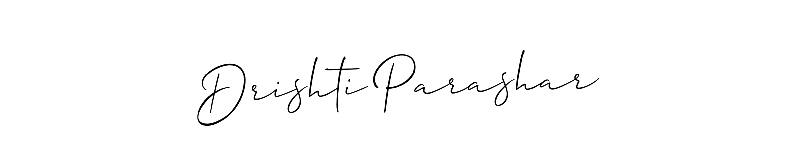 Also You can easily find your signature by using the search form. We will create Drishti Parashar name handwritten signature images for you free of cost using Allison_Script sign style. Drishti Parashar signature style 2 images and pictures png