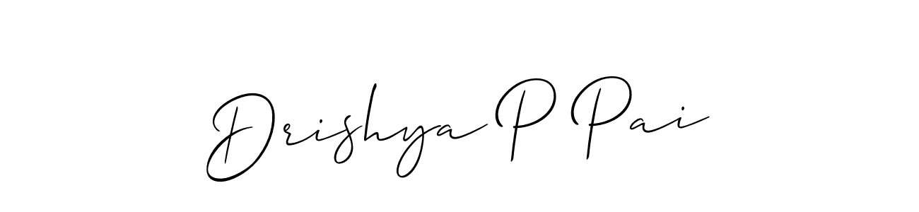 Use a signature maker to create a handwritten signature online. With this signature software, you can design (Allison_Script) your own signature for name Drishya P Pai. Drishya P Pai signature style 2 images and pictures png