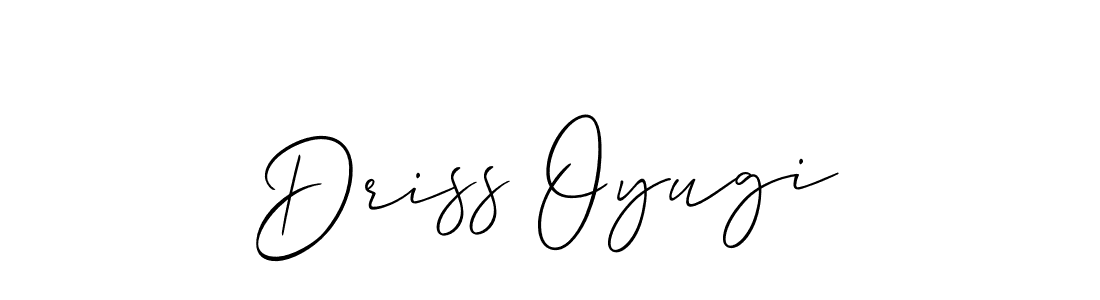 How to make Driss Oyugi signature? Allison_Script is a professional autograph style. Create handwritten signature for Driss Oyugi name. Driss Oyugi signature style 2 images and pictures png